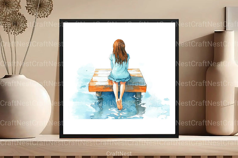 Summer Girl Clipart Bundle 56 - CraftNest - Digital Crafting and Art