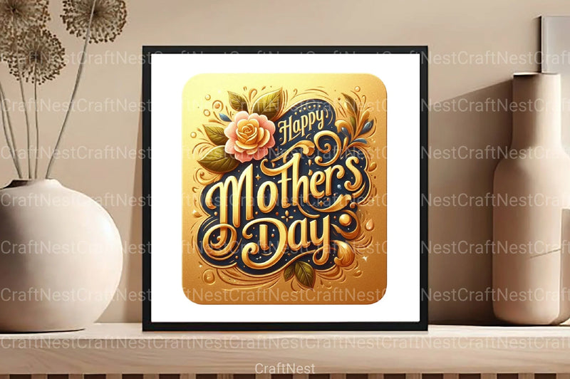 Golden Mother's Day Clipart Bundle 4 - CraftNest - Digital Crafting and Art