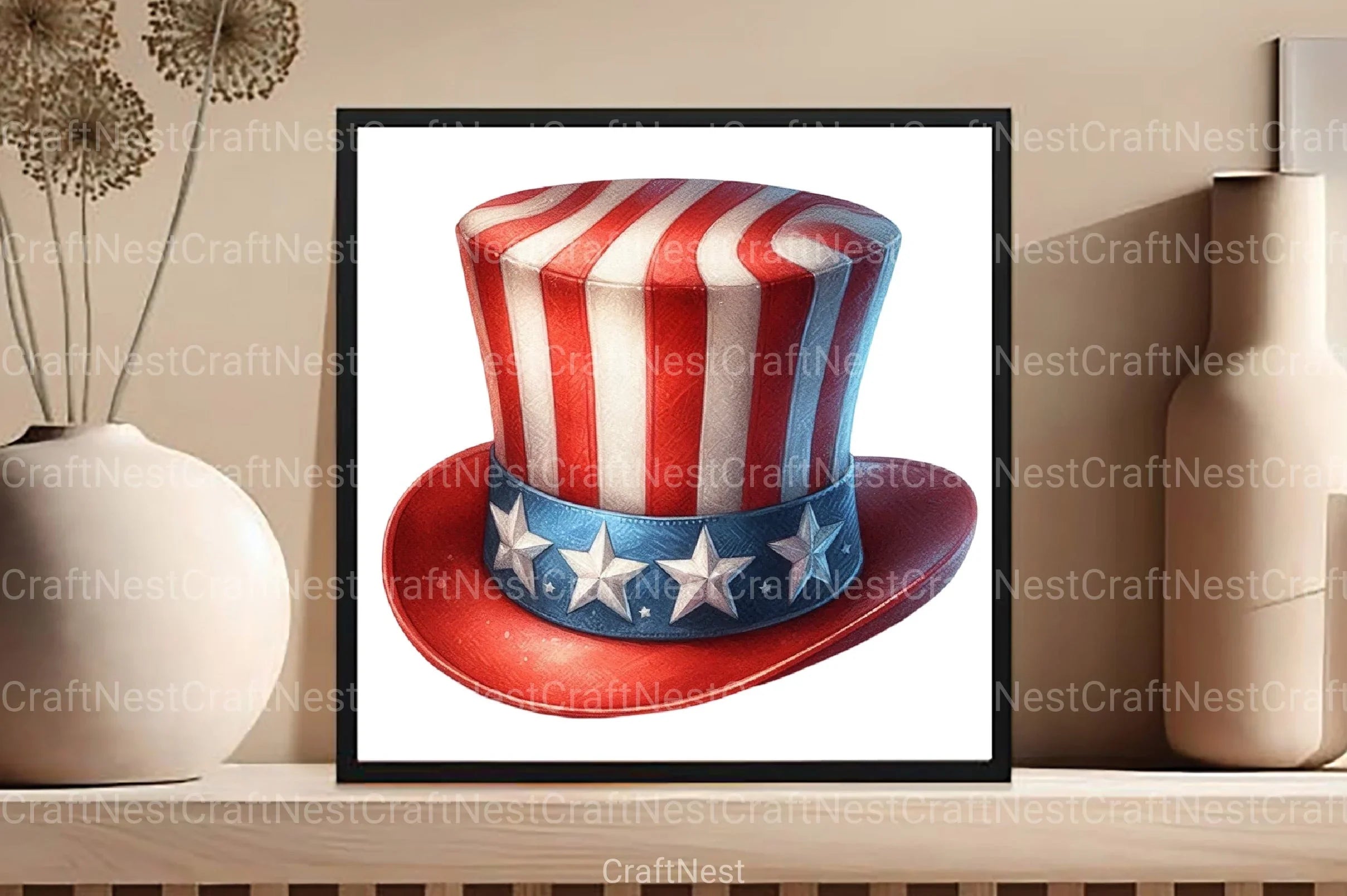 4th of July USA Patriotic Hat Clipart Bundle - CraftNest - Digital Crafting and Art