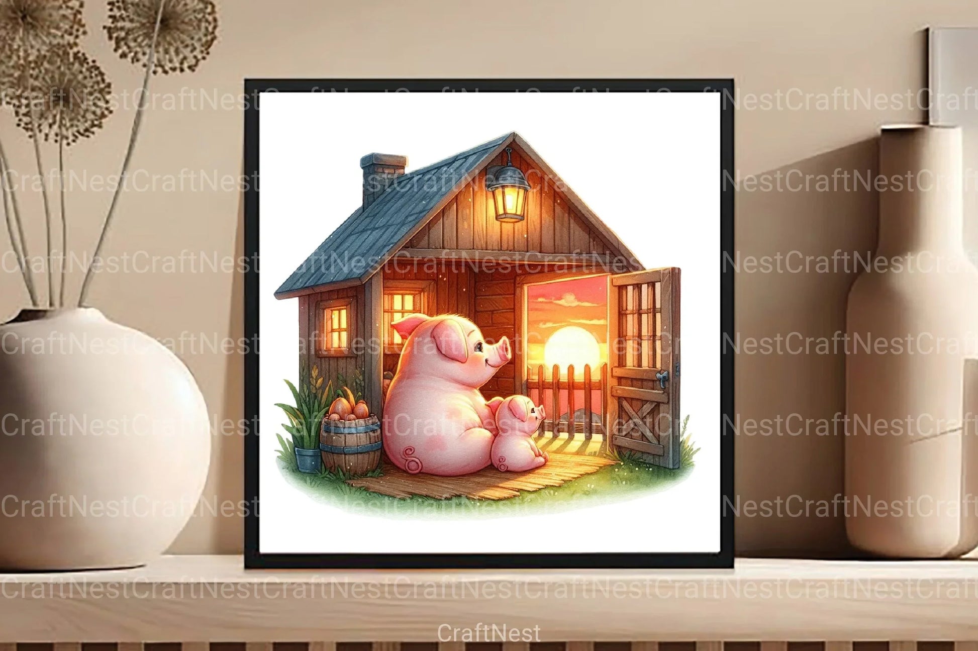 Pig Mother's Day Clipart Bundle - CraftNest - Digital Crafting and Art