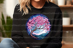 Round Moonlit Nights Stained Glass Clipart Bundle 4 - CraftNest - Digital Crafting and Art