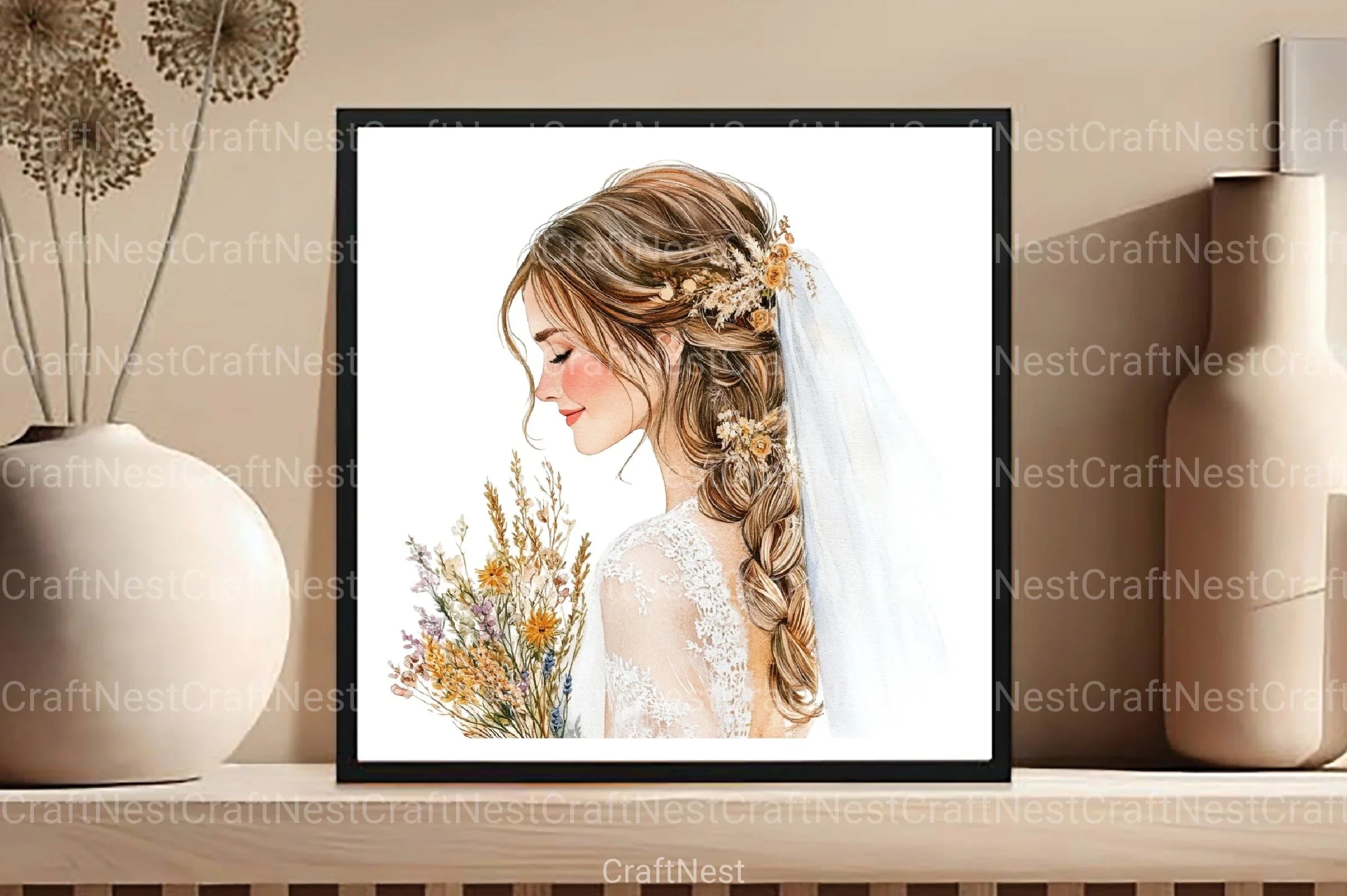 Beautiful Bridal Hairstyle Clipart Bundle - CraftNest - Digital Crafting and Art