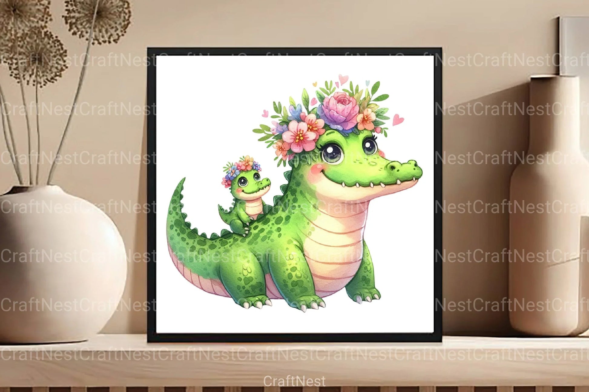 Crocodile Mother's Day Clipart Bundle - CraftNest - Digital Crafting and Art