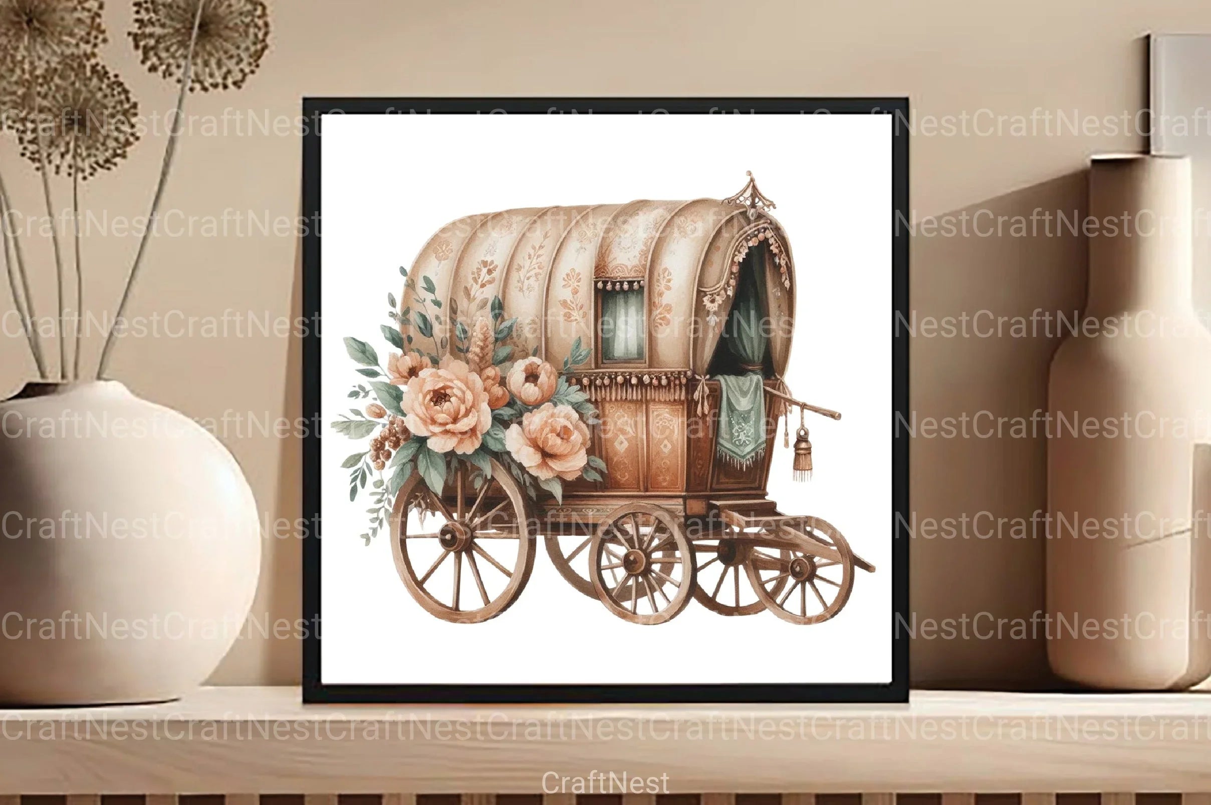 Boho Vibes Vintage Elements Clipart Bundle - CraftNest - Digital Crafting and Art