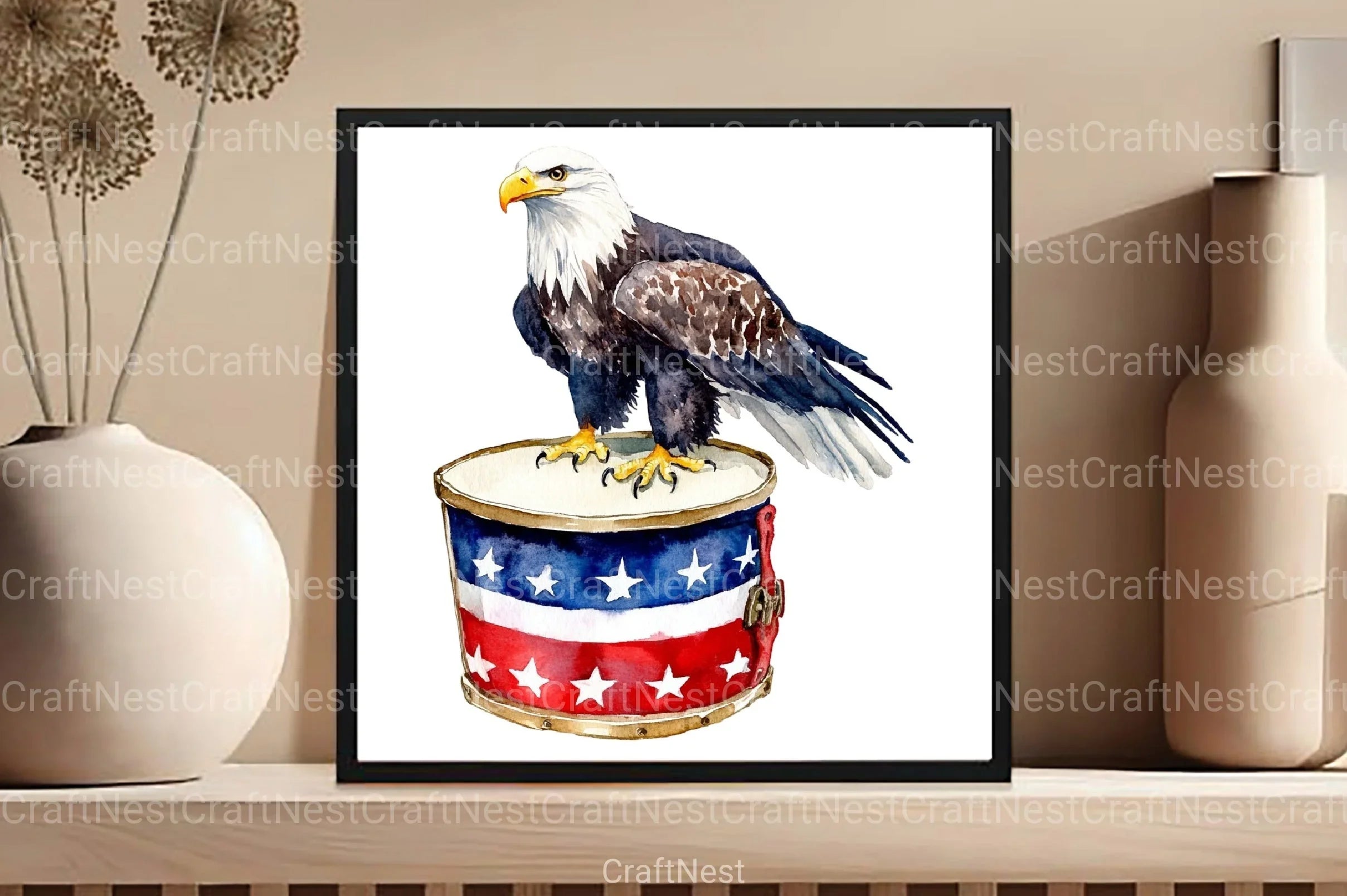 Cute Baby Bald Eagle 4th of July Clipart Bundle 1 - CraftNest - Digital Crafting and Art