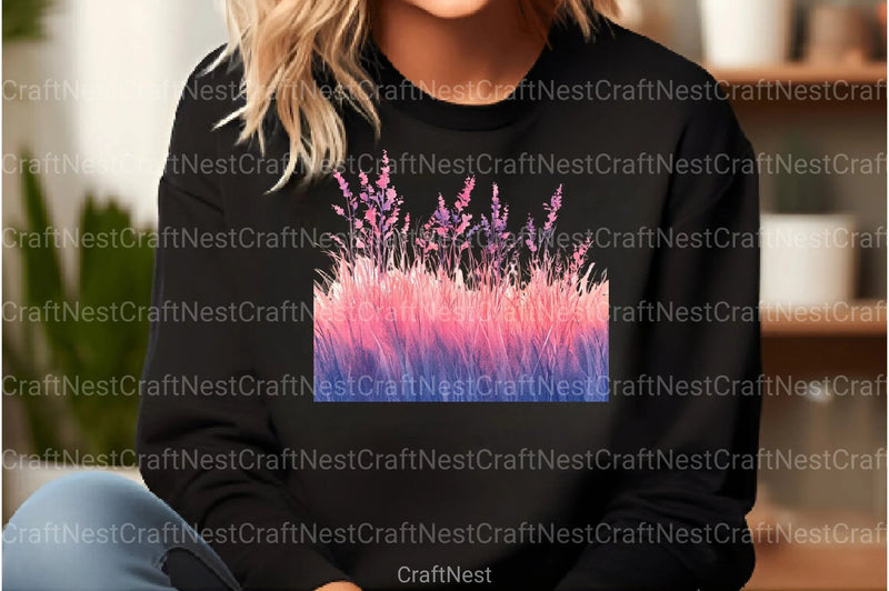 Pink Summer Grass Clipart Bundle - CraftNest - Digital Crafting and Art