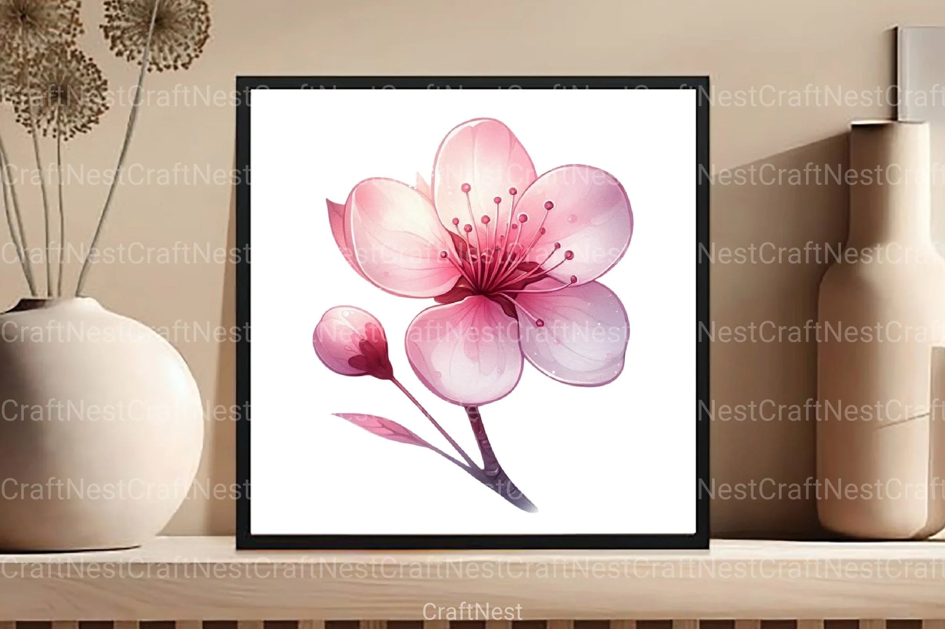 Japanese Cherry Blossom Clipart Bundle - CraftNest - Digital Crafting and Art