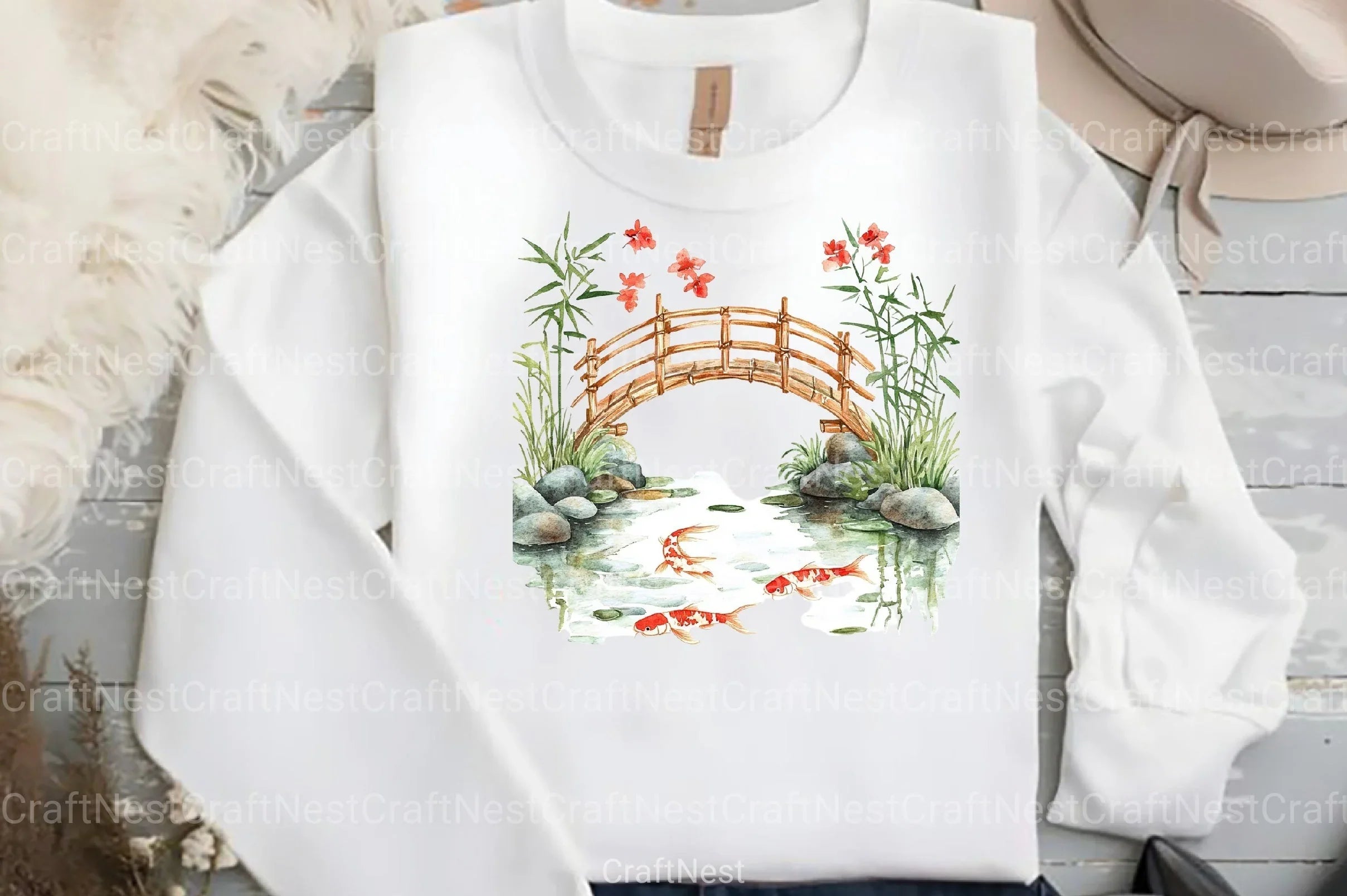 Serene Japanese Moon Bridge Clipart Bundle - CraftNest - Digital Crafting and Art