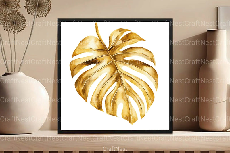 Black and Gold Tropical Clipart Bundle - CraftNest - Digital Crafting and Art