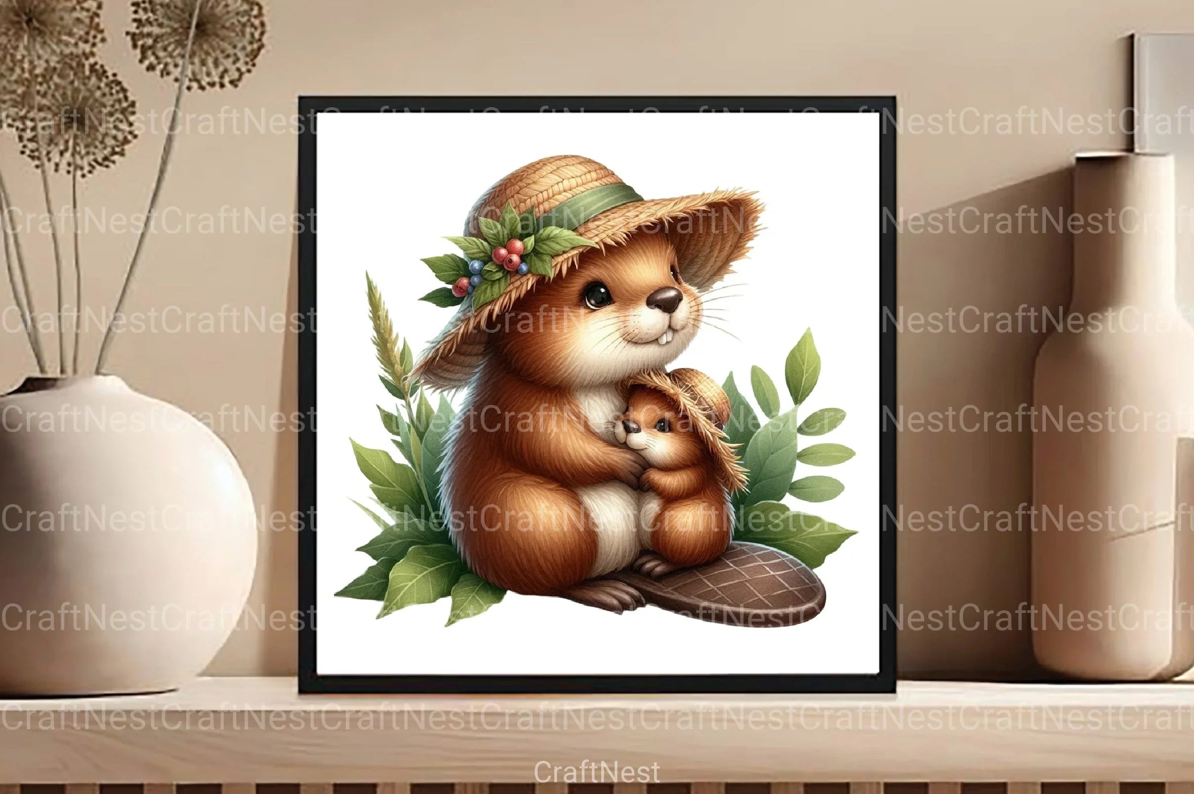 American Beaver Mother's Day Clipart Bundle - CraftNest - Digital Crafting and Art
