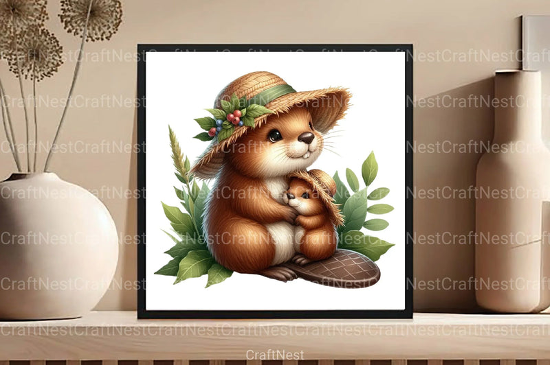 American Beaver Mother's Day Clipart Bundle - CraftNest - Digital Crafting and Art