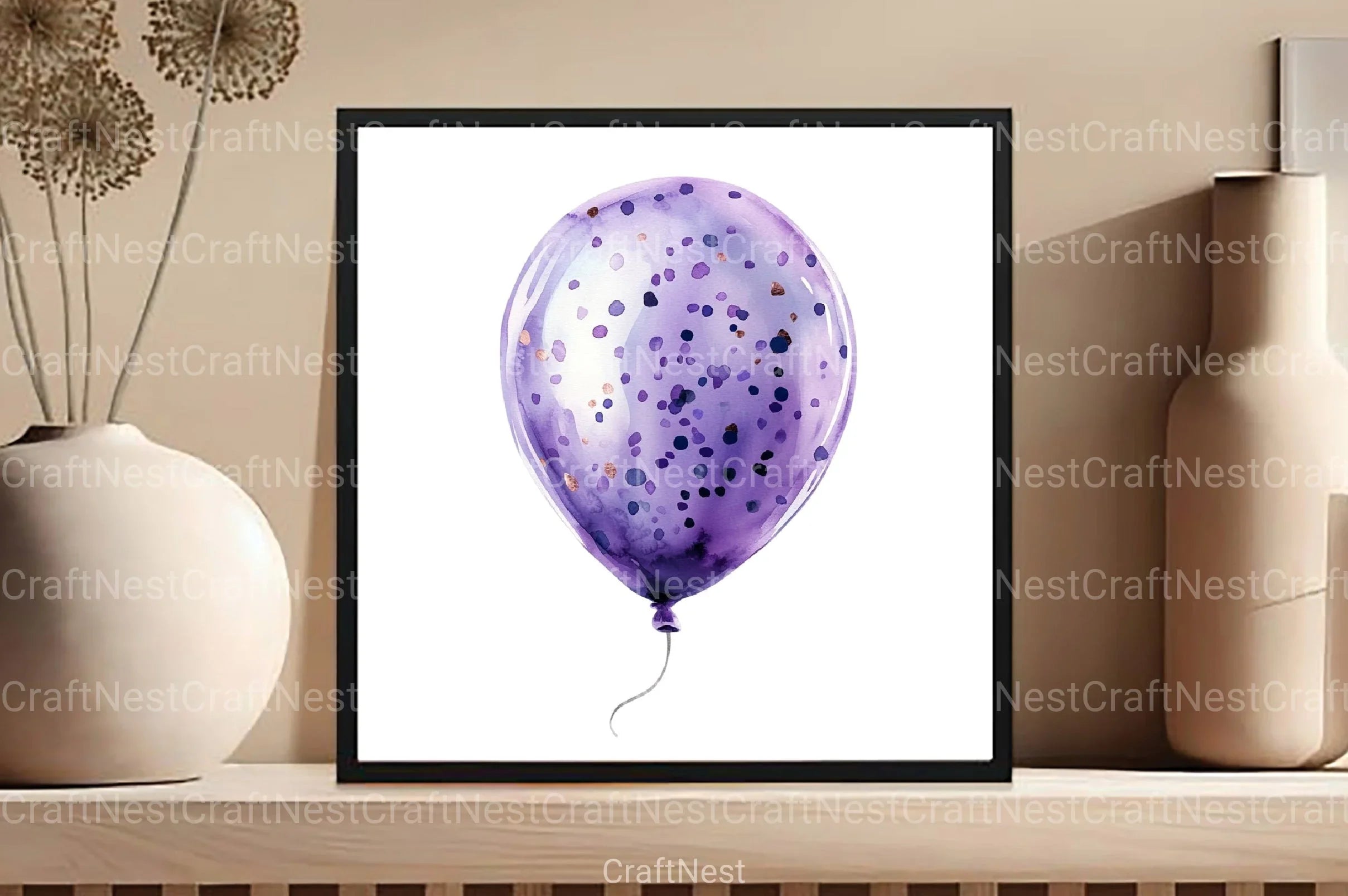 Aqua and Purple Balloons Clipart Bundle - CraftNest - Digital Crafting and Art