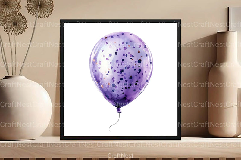 Aqua and Purple Balloons Clipart Bundle - CraftNest - Digital Crafting and Art