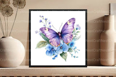 Purple Spring Butterfly Clipart Bundle - CraftNest - Digital Crafting and Art
