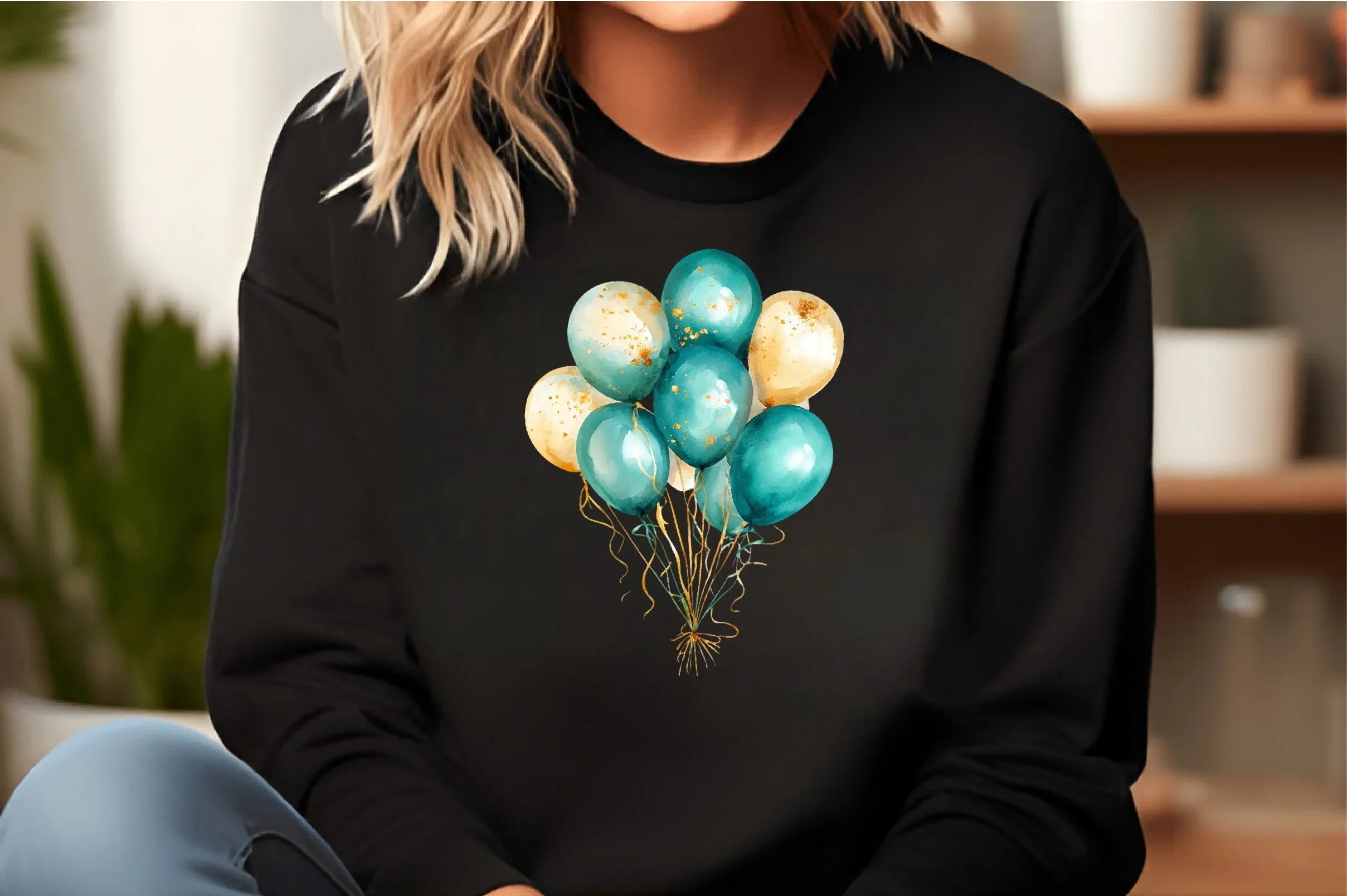 Teal and Gold Balloons Clipart Bundle - CraftNest - Digital Crafting and Art