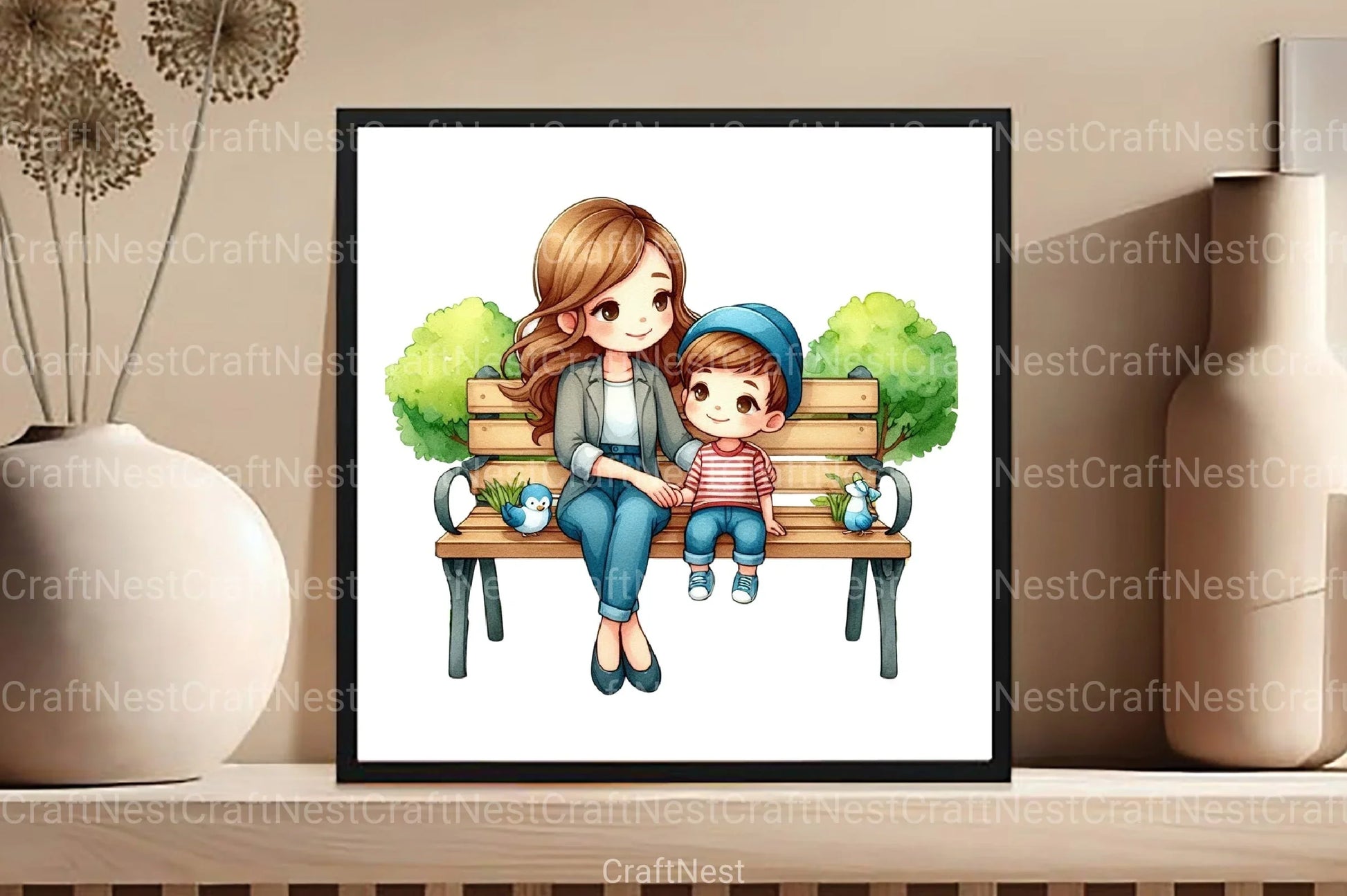 Customizable Mom and Sons Clipart Bundle - CraftNest - Digital Crafting and Art