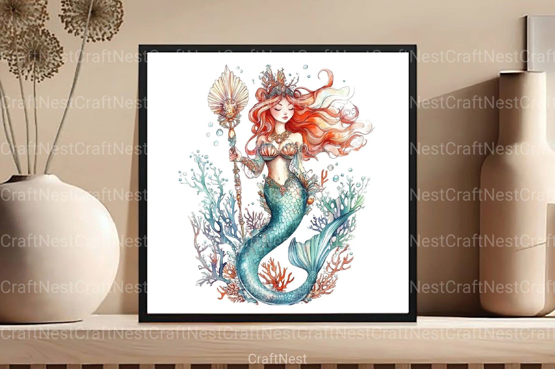 Mermaid Clipart Bundle 55 - CraftNest - Digital Crafting and Art