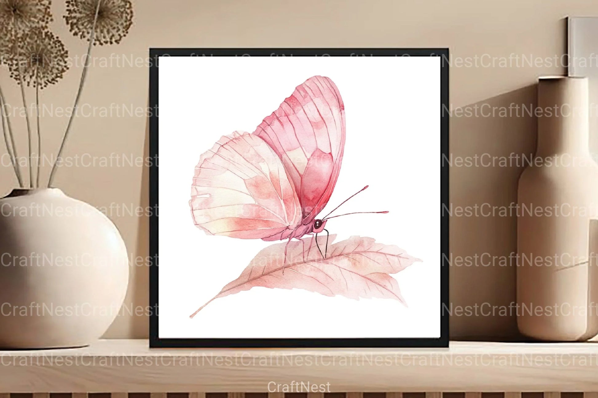 Pink Butterflies Clipart Bundle - CraftNest - Digital Crafting and Art