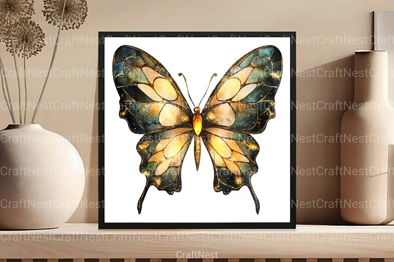 Stained Glass Butterfly Clipart Bundle 1 - CraftNest - Digital Crafting and Art