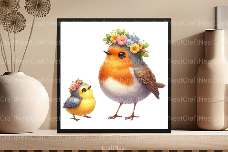 Robin Mother's Day Clipart Bundle - CraftNest - Digital Crafting and Art
