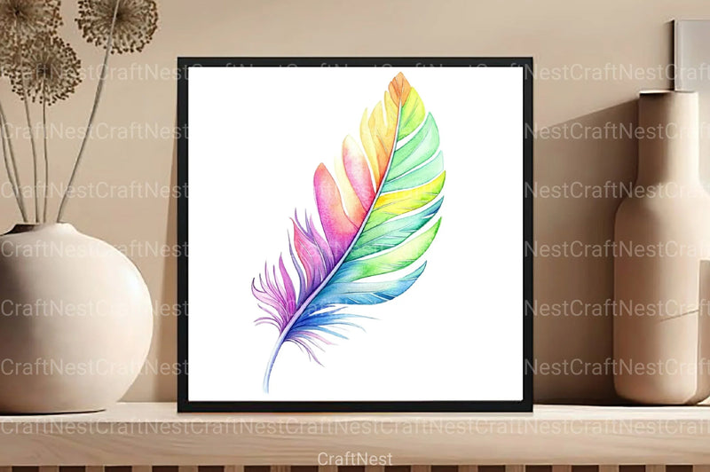 Rainbow Feathers Clipart Bundle 88 - CraftNest - Digital Crafting and Art