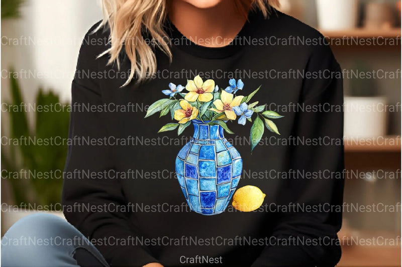 Blue Summer Mediterranean Clipart Bundle 2 - CraftNest - Digital Crafting and Art