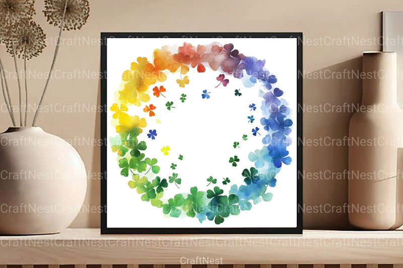 Rainbow Shamrock Circles Clipart Bundle 7 - CraftNest - Digital Crafting and Art