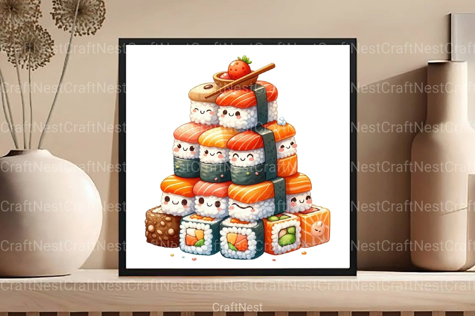 Cute Sushi Japanese Food Clipart Bundle - CraftNest - Digital Crafting and Art