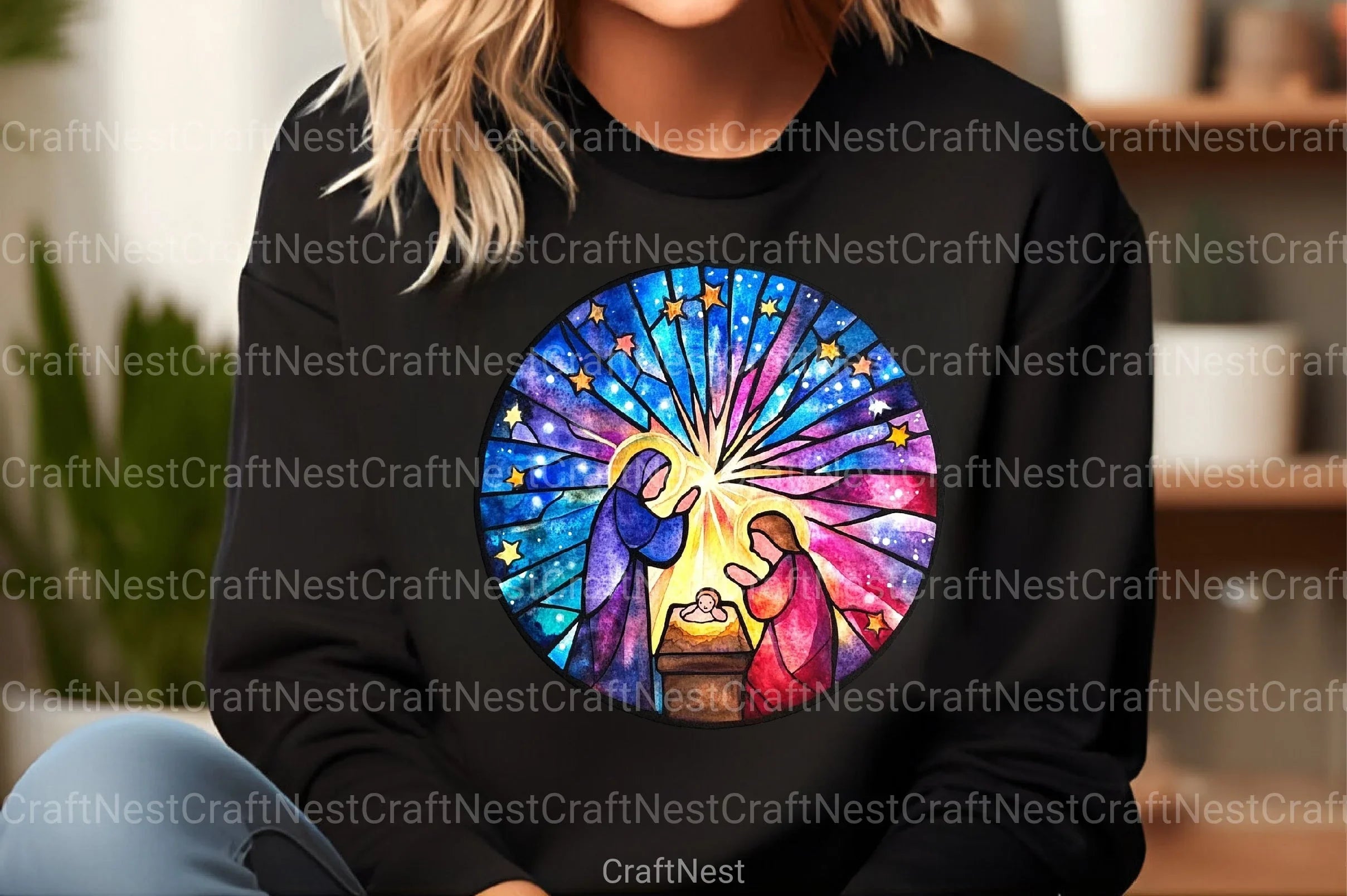 Round Stained Glass 4th of July Nativity Clipart Bundle 88 - CraftNest - Digital Crafting and Art