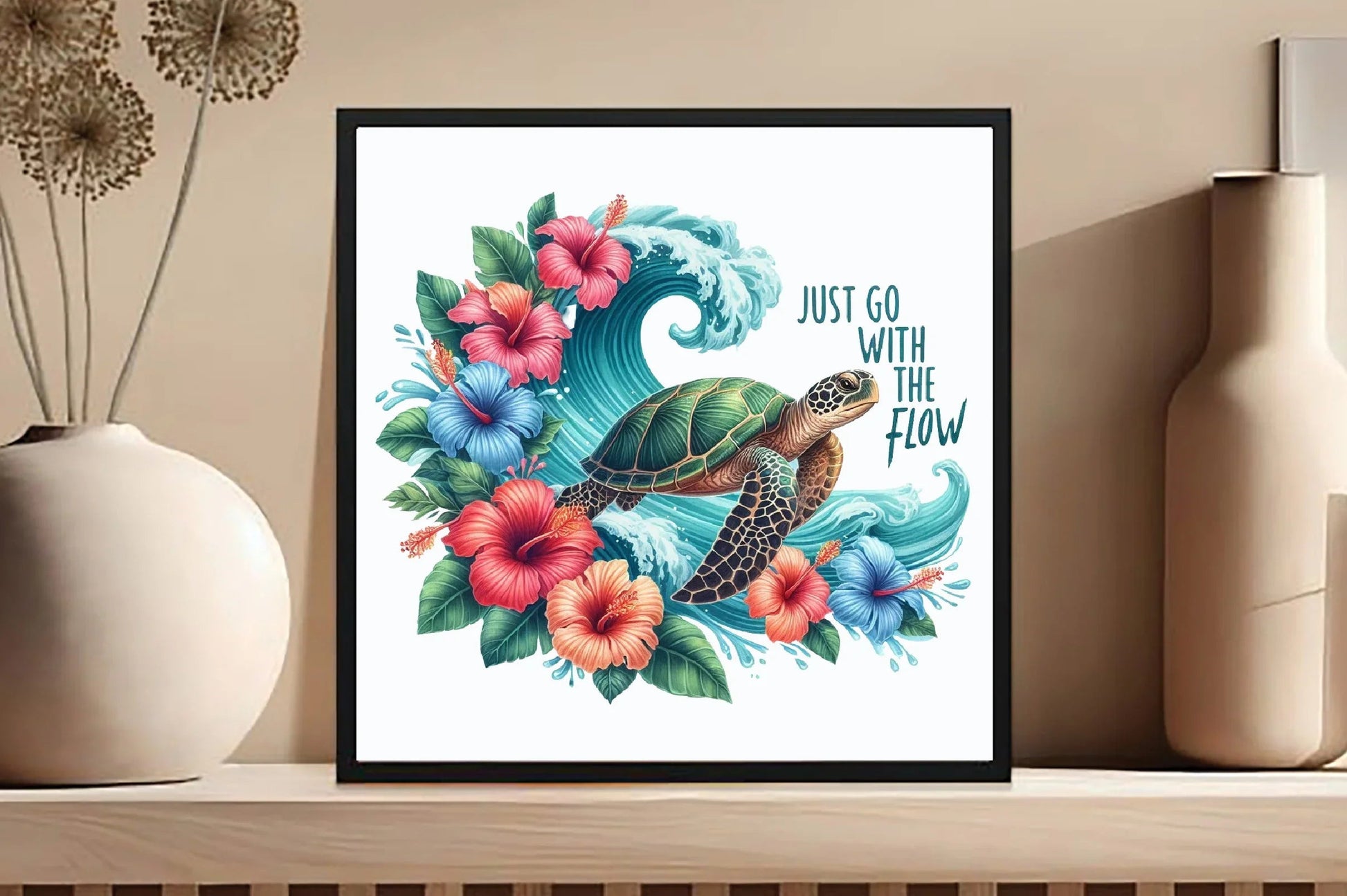 Summer Sea Turtle Waves & Flowers Clipart Bundle - CraftNest - Digital Crafting and Art