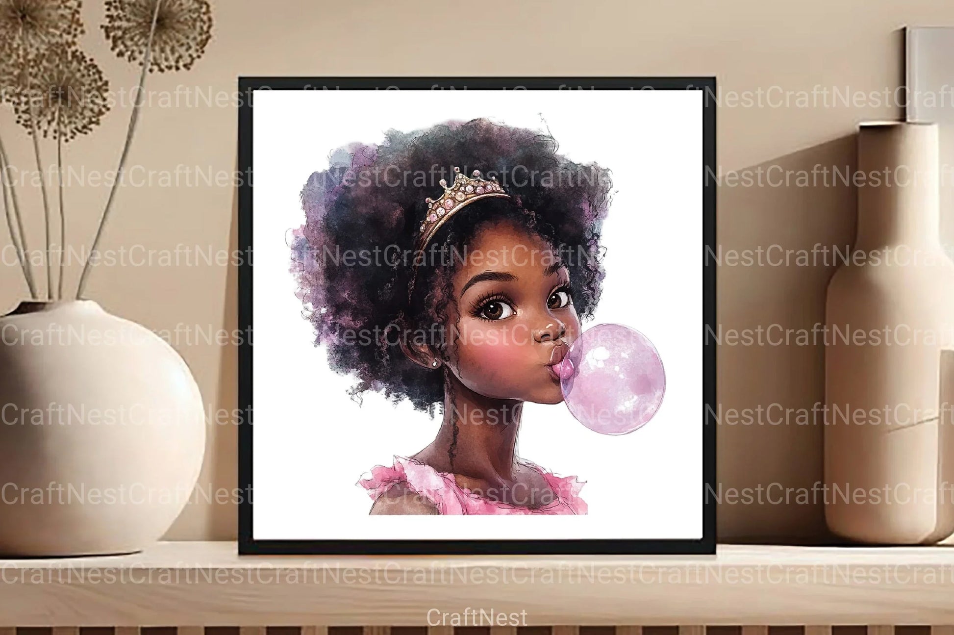 Quirky African American Girl Crown Clipart Bundle - CraftNest - Digital Crafting and Art