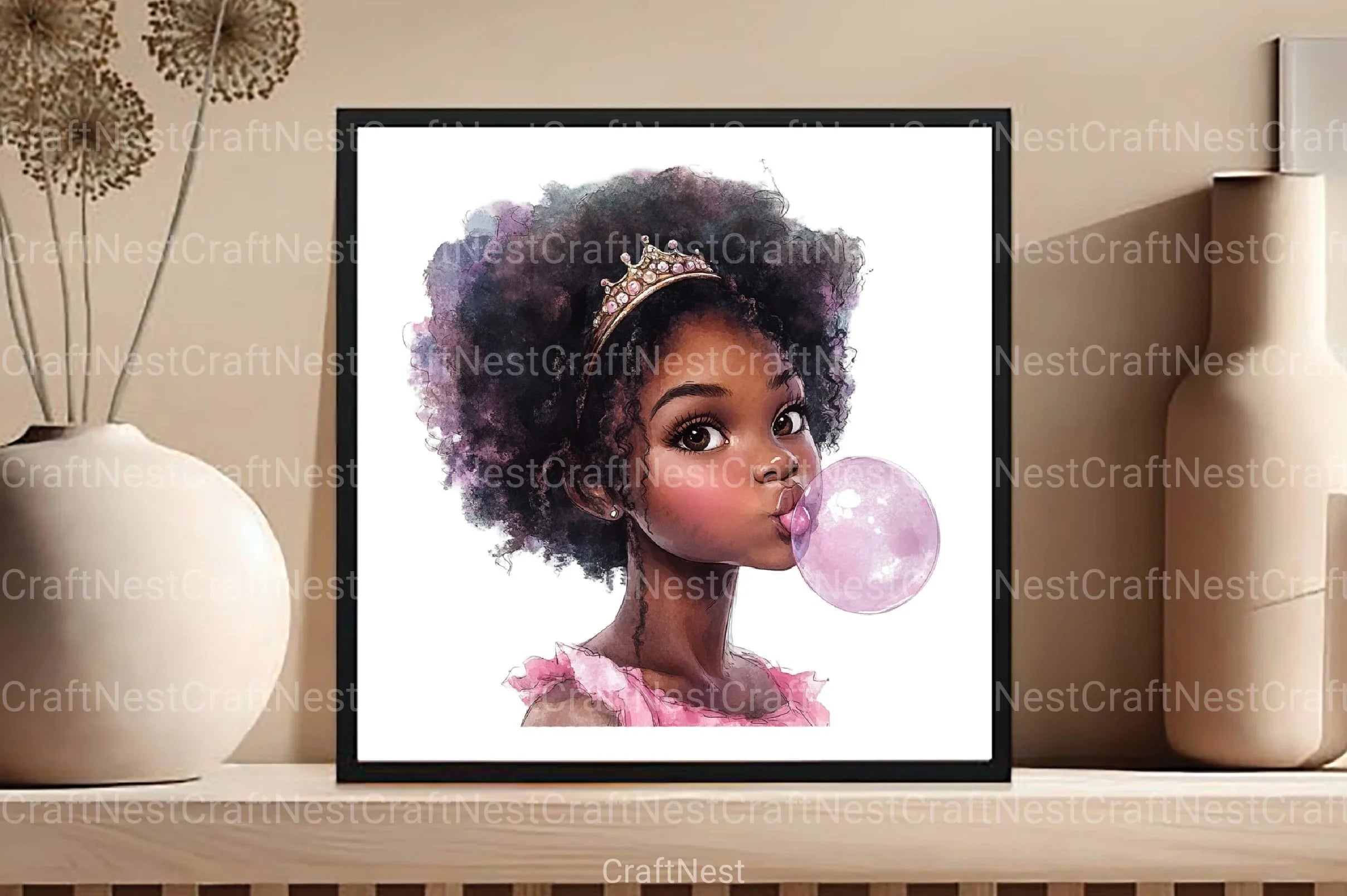 Quirky African American Girl Crown Clipart Bundle - CraftNest - Digital Crafting and Art