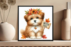 Hello Fall Dog Clipart Bundle - CraftNest - Digital Crafting and Art
