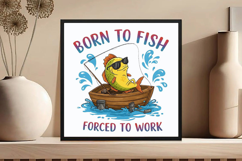 Born to Fish, Forced to Work Clipart Bundle - CraftNest - Digital Crafting and Art