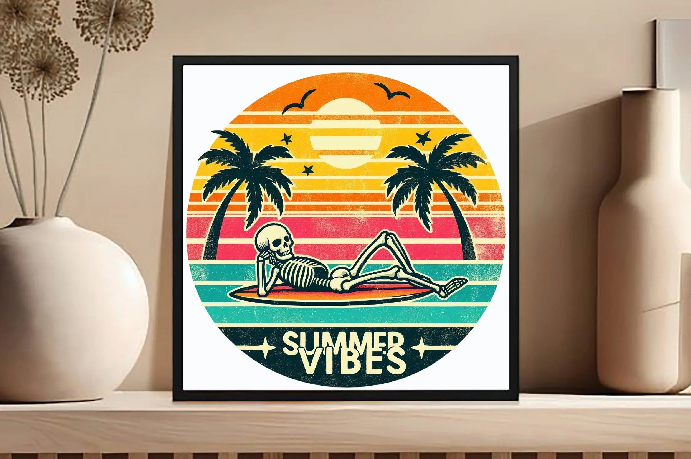 Vintage Summer Vibes Skeleton Design Clipart Bundle - CraftNest - Digital Crafting and Art