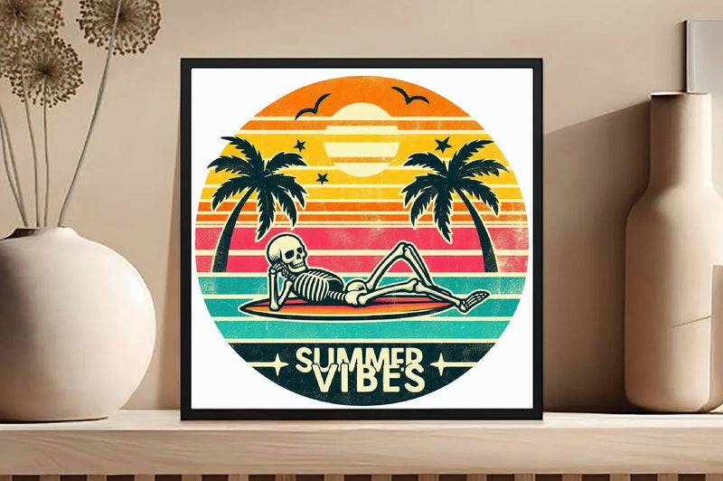 Vintage Summer Vibes Skeleton Design Clipart Bundle - CraftNest - Digital Crafting and Art
