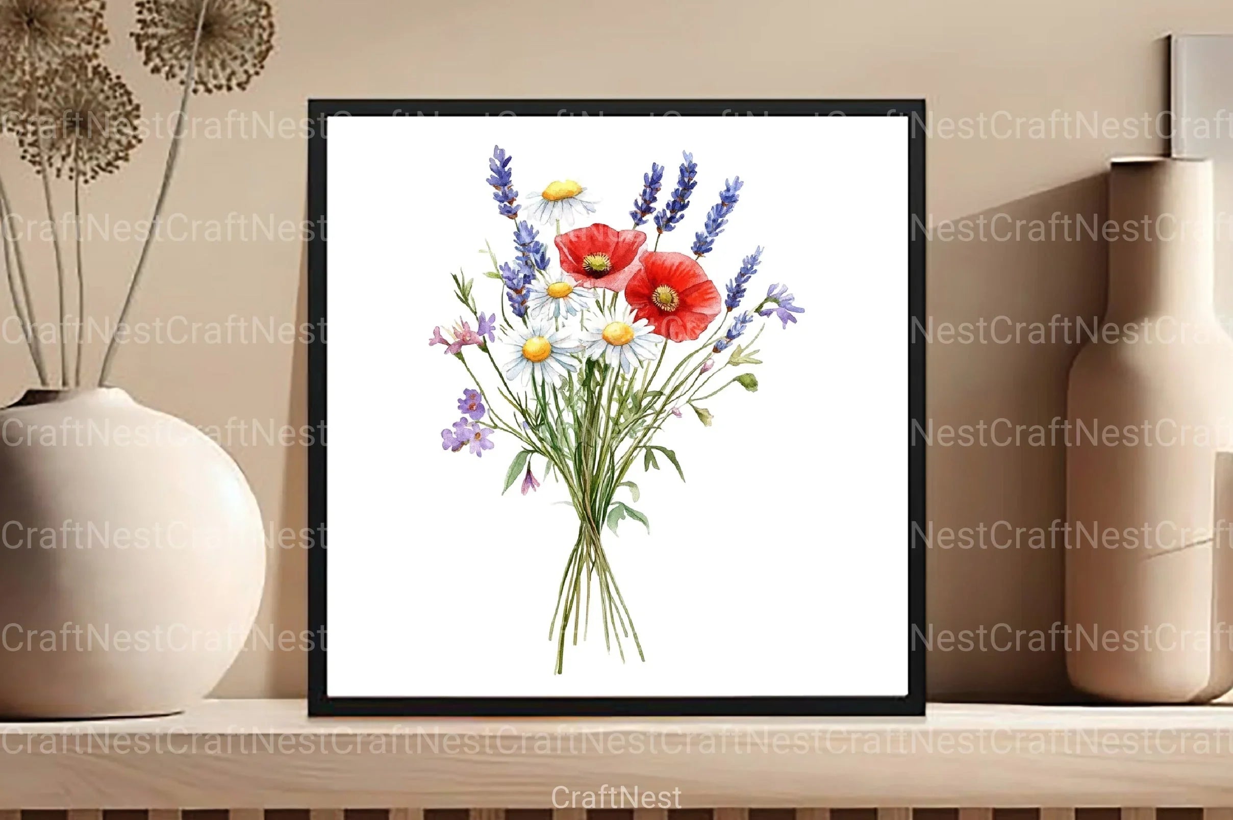 Wildflower Bouquet Clipart Bundle 99 - CraftNest - Digital Crafting and Art