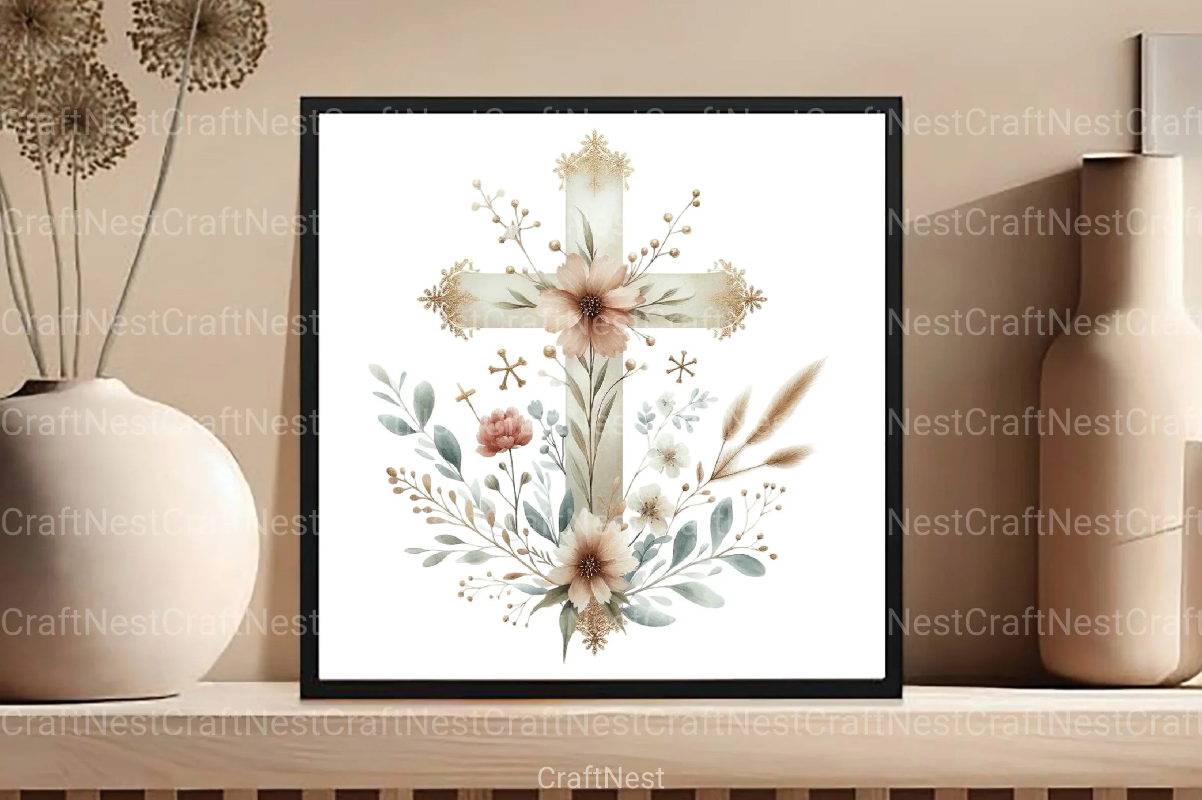 Boho Jesus Cross Clipart Bundle - CraftNest - Digital Crafting and Art