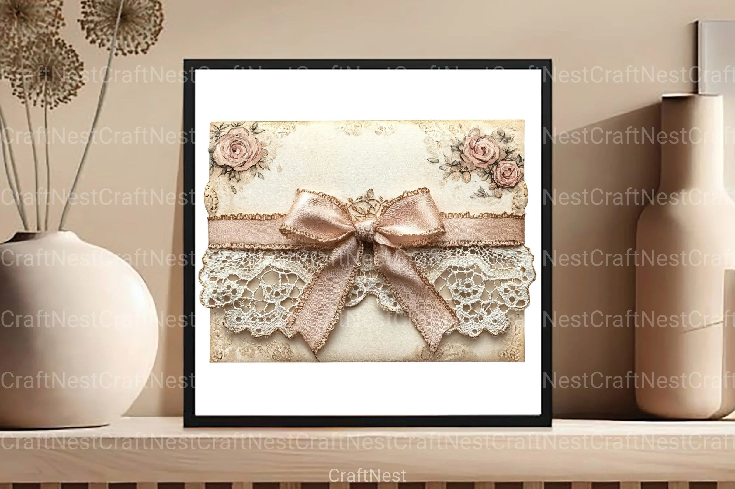 Vintage Beige Mother's Day Clipart Bundle - CraftNest - Digital Crafting and Art