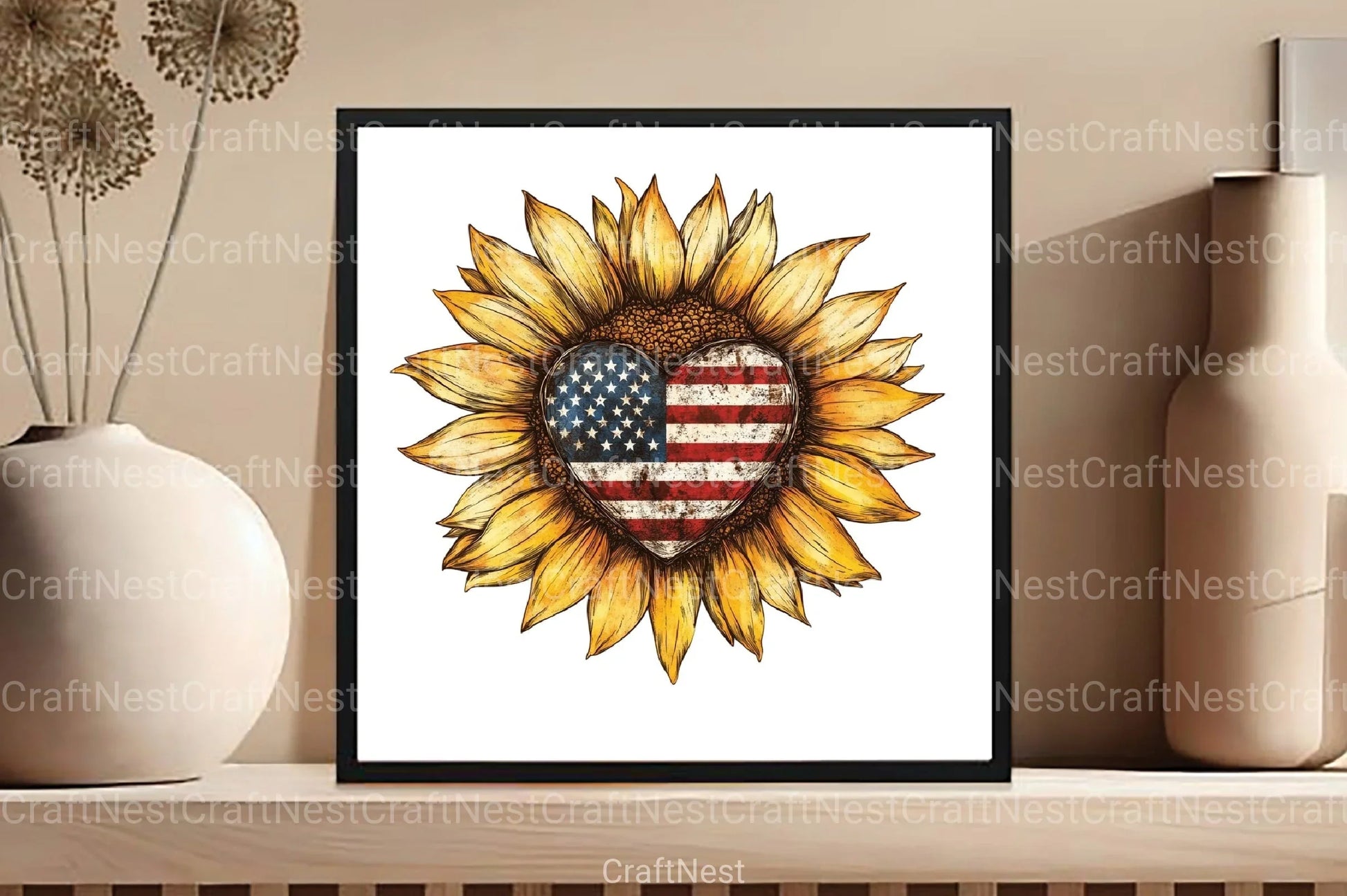 Sunflower 4th of July Clipart Bundle 23 - CraftNest - Digital Crafting and Art