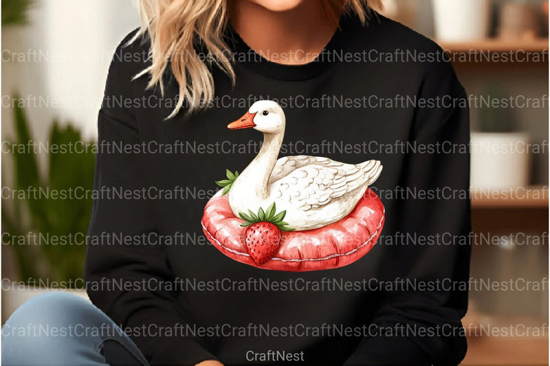 Strawberry Goose Clipart Bundle 99 - CraftNest - Digital Crafting and Art