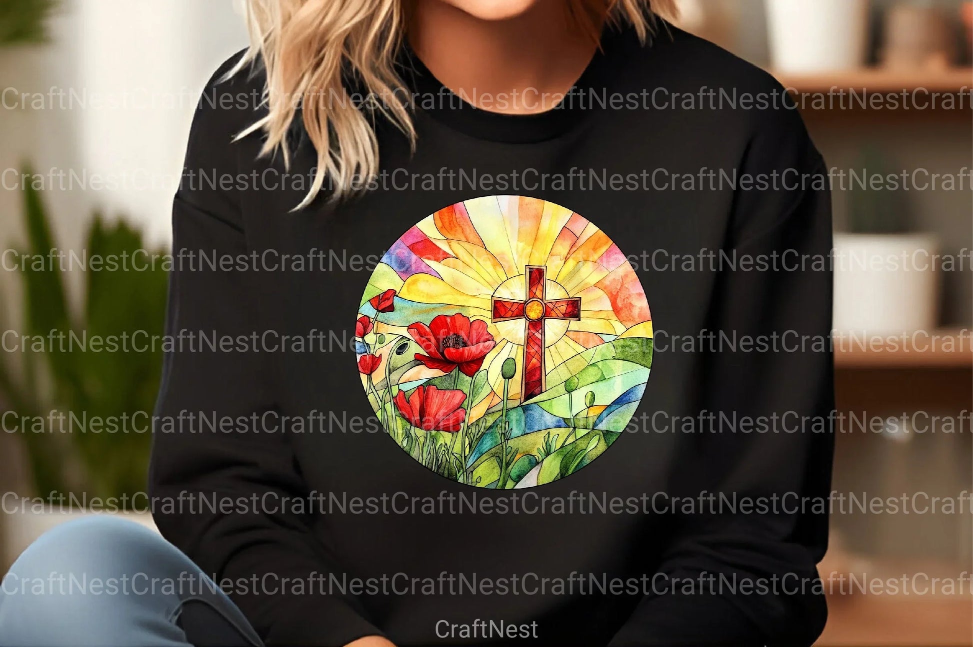 Poppy & Cross Faux Stained Glass Clipart Bundle 13 - CraftNest - Digital Crafting and Art