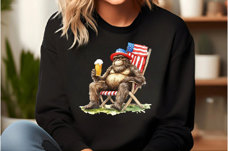 Bigfoot Holding Beer 4th of July Clipart Bundle - CraftNest - Digital Crafting and Art
