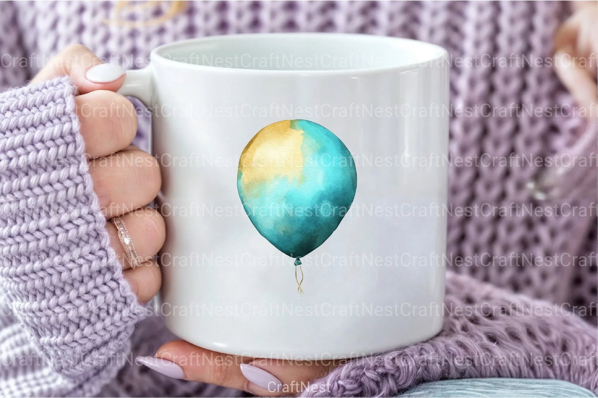 Teal and Gold Balloons Clipart Bundle - CraftNest - Digital Crafting and Art