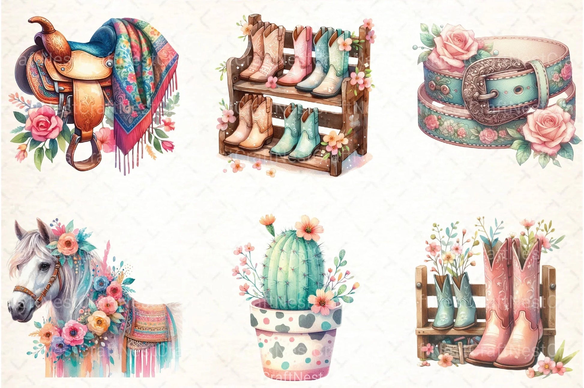 Western Spring Clipart Bundle 8 - CraftNest - Digital Crafting and Art
