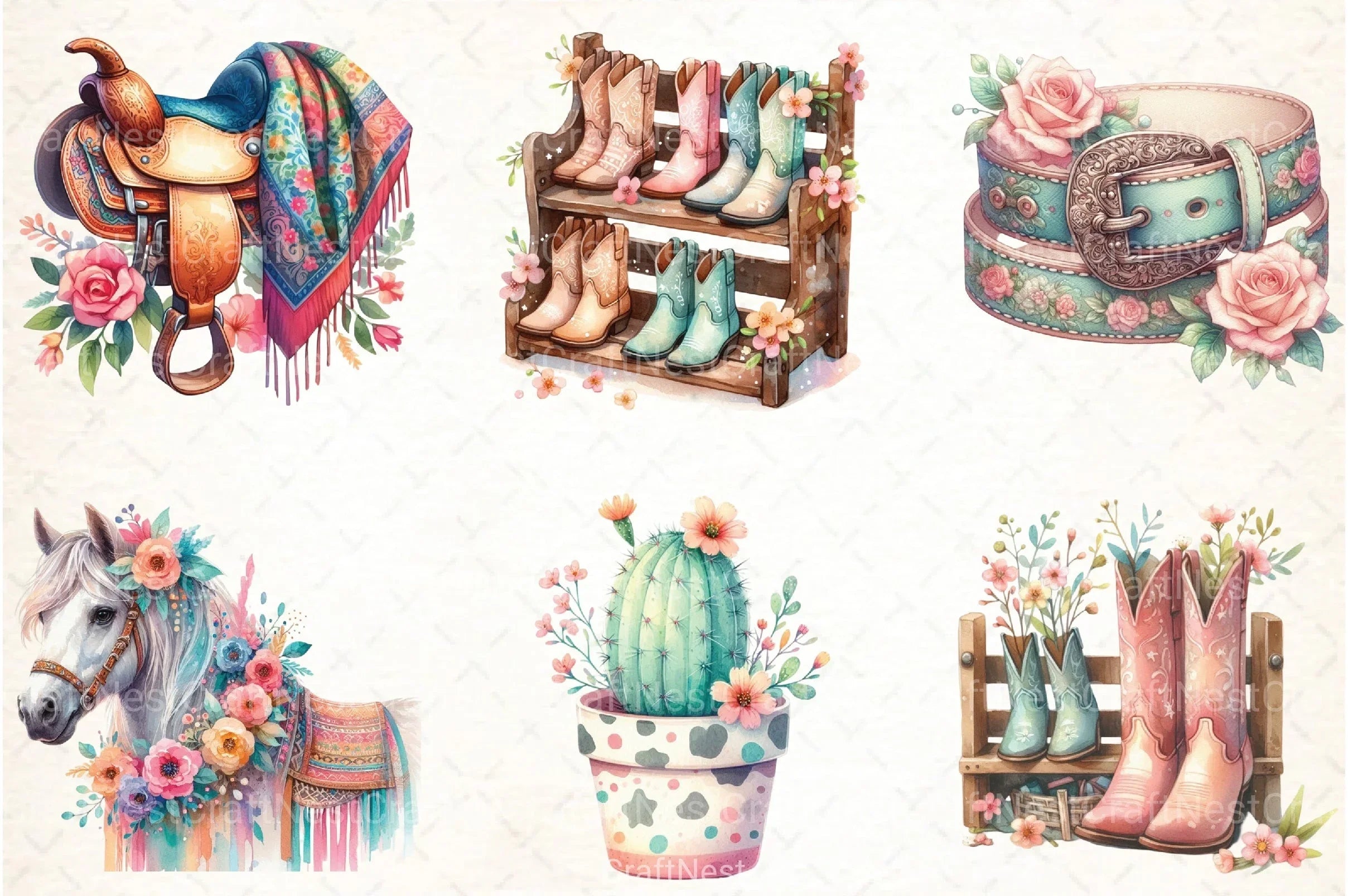 Western Spring Clipart Bundle 8 - CraftNest - Digital Crafting and Art