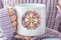 Lavender Blessing & Cross Stained Glass Clipart Bundle - CraftNest - Digital Crafting and Art