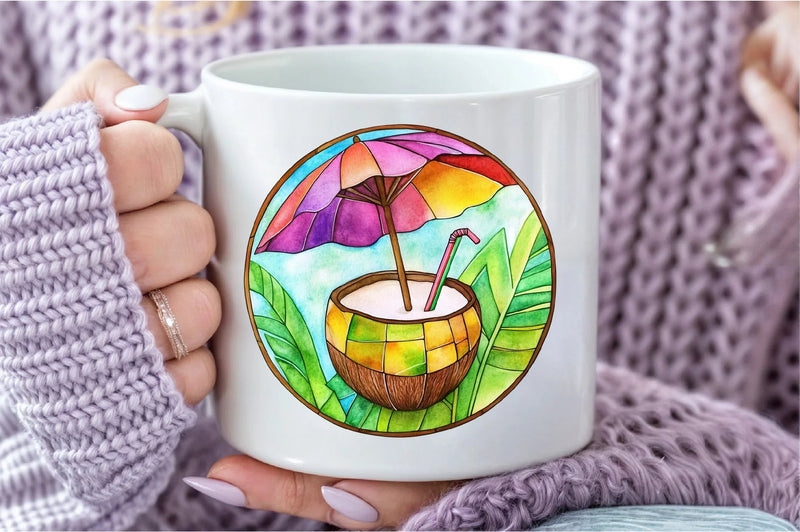 Stained Glass Summer Design Clipart Bundle - CraftNest - Digital Crafting and Art