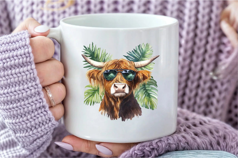 Summer Highland Cow Clipart Bundle - CraftNest - Digital Crafting and Art