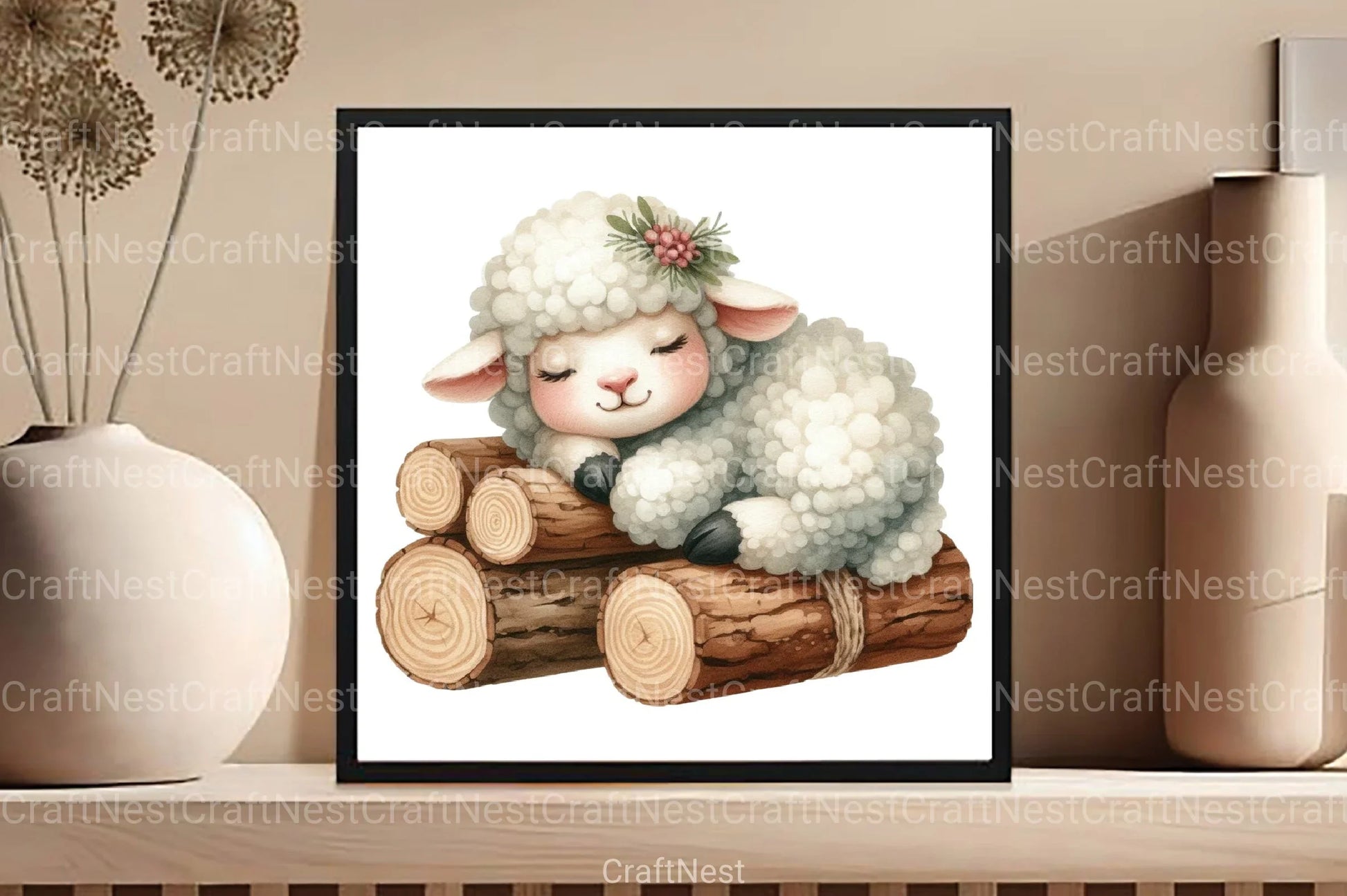 Cute Autumn Sheep Clipart Bundle 12 - CraftNest - Digital Crafting and Art